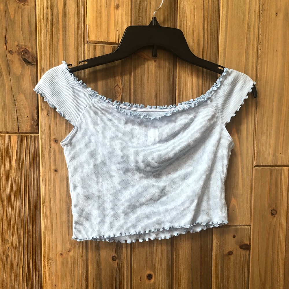 Baby blue crop top